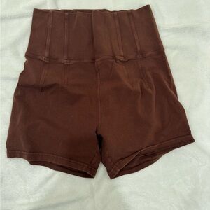 High-Waisted Brown and Black biker shorts
